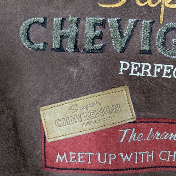 Vintage Chevignon Suede & Denim Jacket XXL – Embroidered Logo, Rare 80s/90s - Picture 14 of 15